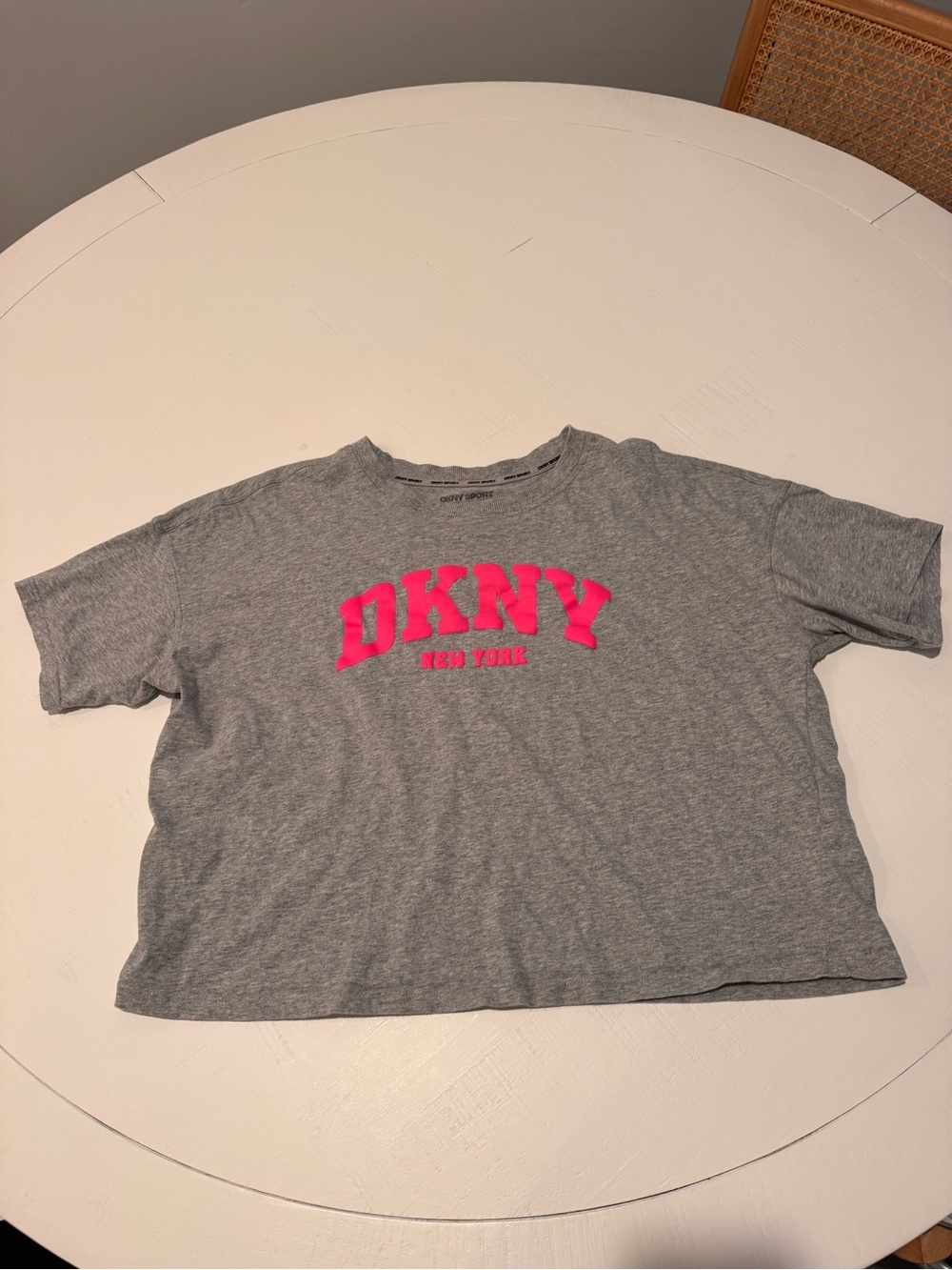 DKNY Gray Crop Top Tee